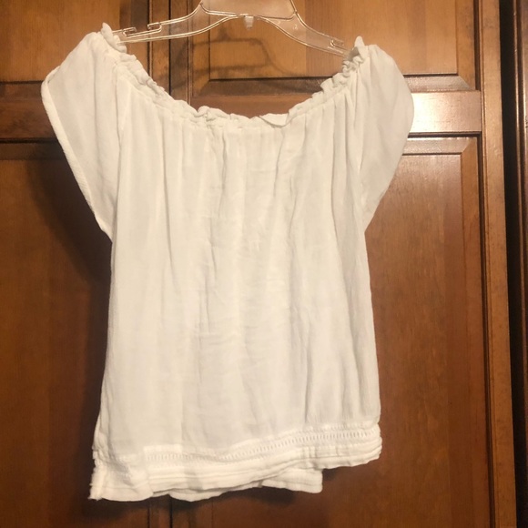 White Hollister Off The Shoulder Shirt Lace Small - Picture 8 of 8